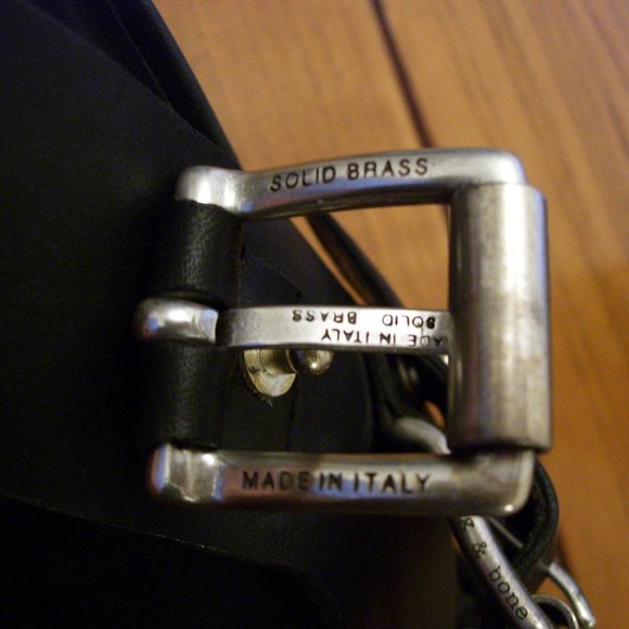 Black Leather platform lug chunky stacked high heel Rag & Bone sandal 6.5 - Picture 6 of 6